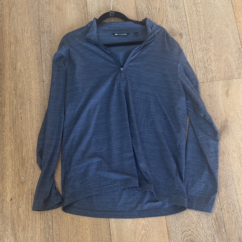 Travis Mathew Blue Quarter-Zip Pullover